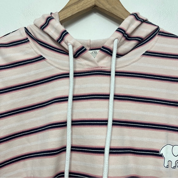 Ivory Ella Cropped Hoodie Striped Pink and Navy Blue size Large - Picture 4 of 12